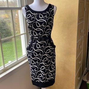 London Times Belted Sheath Dress